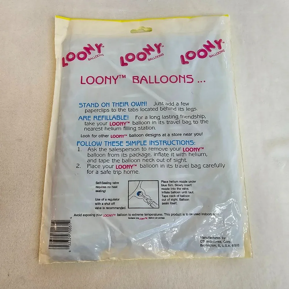 CTI Industries Loony Balloons It's A Boy Blue Bear Gender Reveal New Vtg 1989
